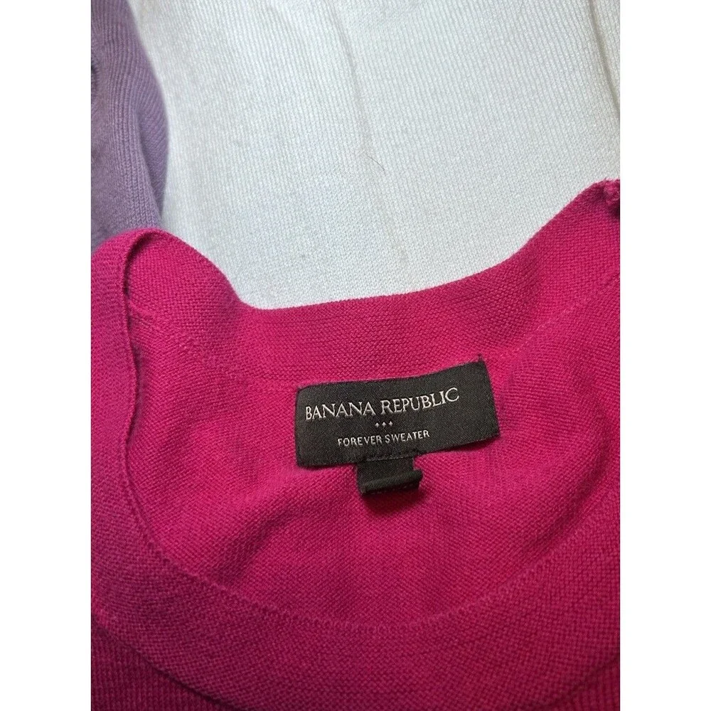 BANANA REPUBLIC Factry Forever Sweaters 3 Pieces Womens Sz XL Pink Purple Blue - Picture 3 of 5